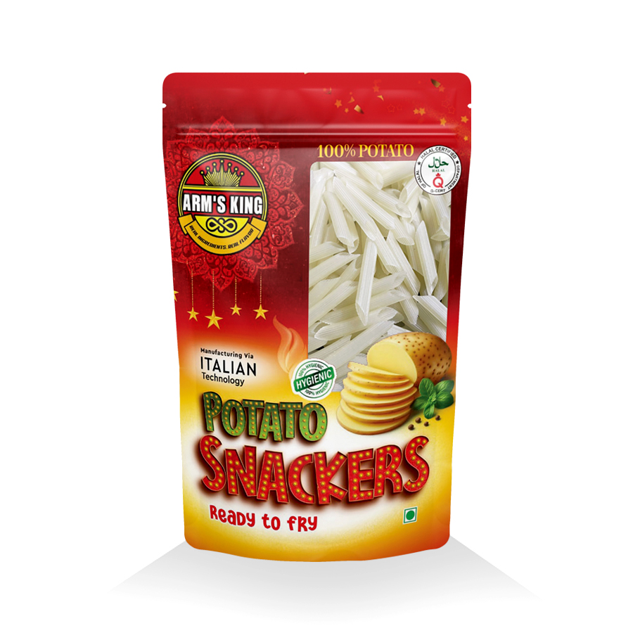 Long White Color Slanty Snacks Chips - Pakistani Lays Papad 150g